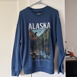 Original Use Alaska Graphic Crewneck Sweater - Blue